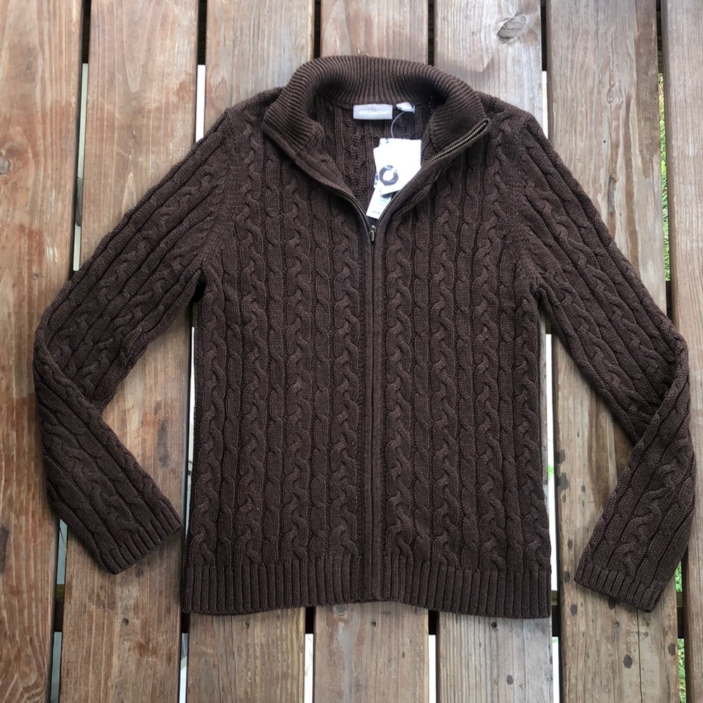 Croft & Borrow ✨ NWT Cable Knit Zip Up Sweater